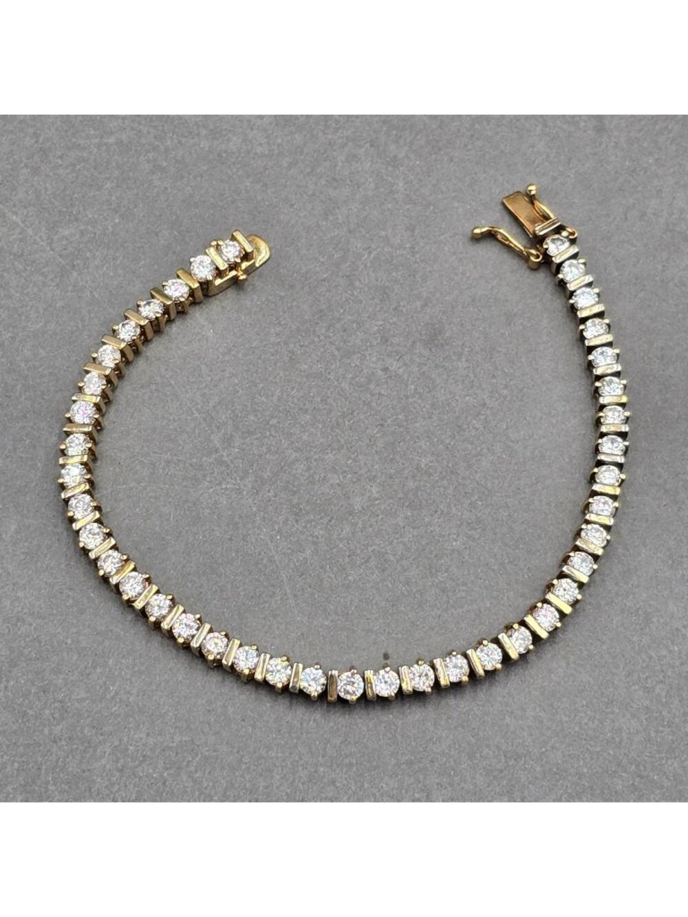 Vermeil Sterling Silver CZ Tennis Bracelet 7" Cubic Zirconia 925